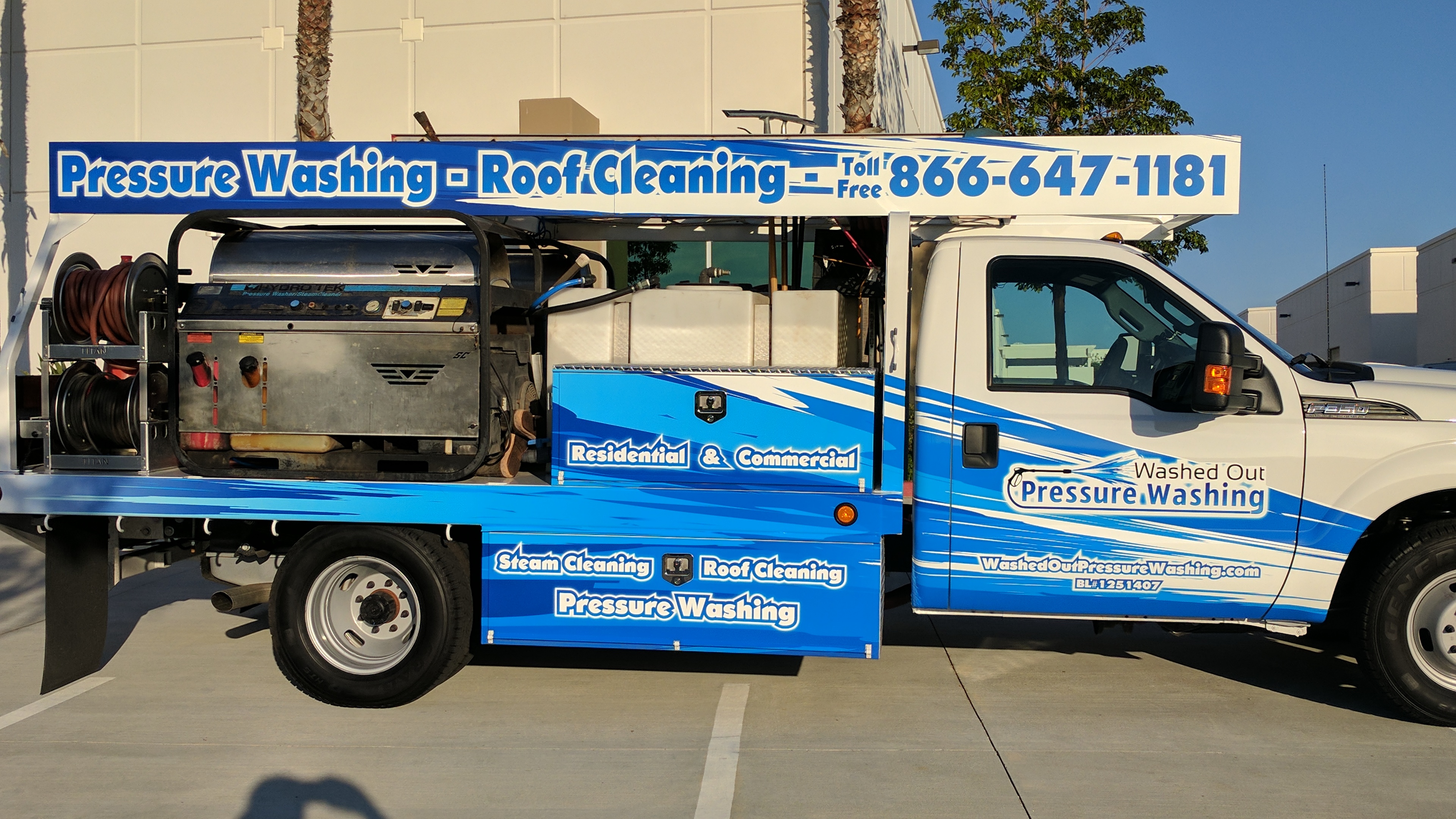 Washed Out Pressure Washing truck and crew