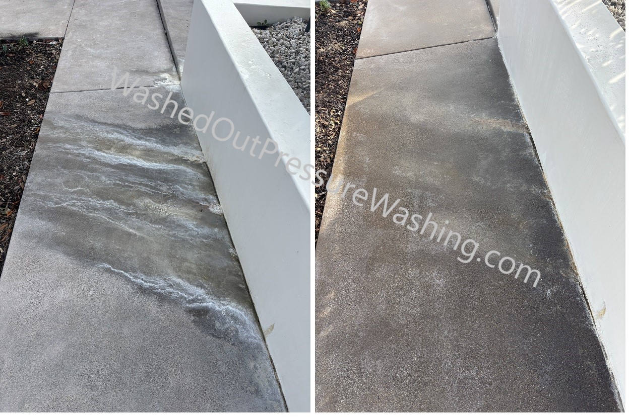 Removing Hard Water Stains From A Planter In San Diego by Washed Out Pressure Washing in San Diego
