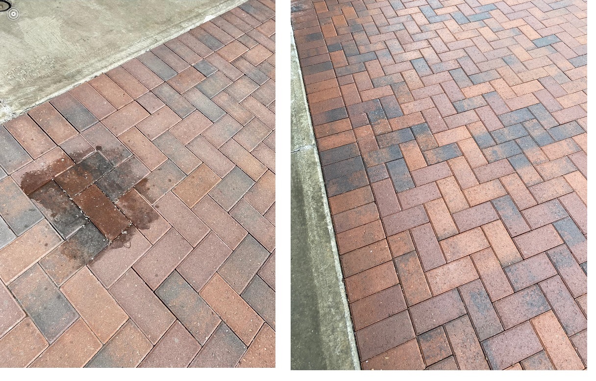 Driveway Fish Oil Removal by Washed Out Pressure Washing